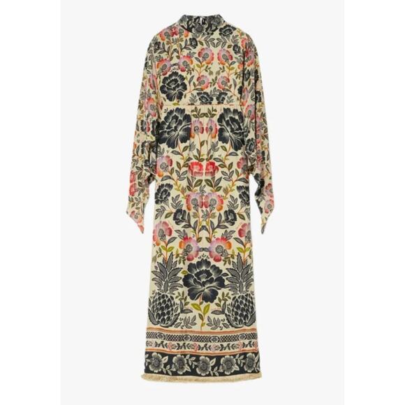 Farm Rio Women's Maxi Dress Long Sleeve Romantic Garden Size Large NWT